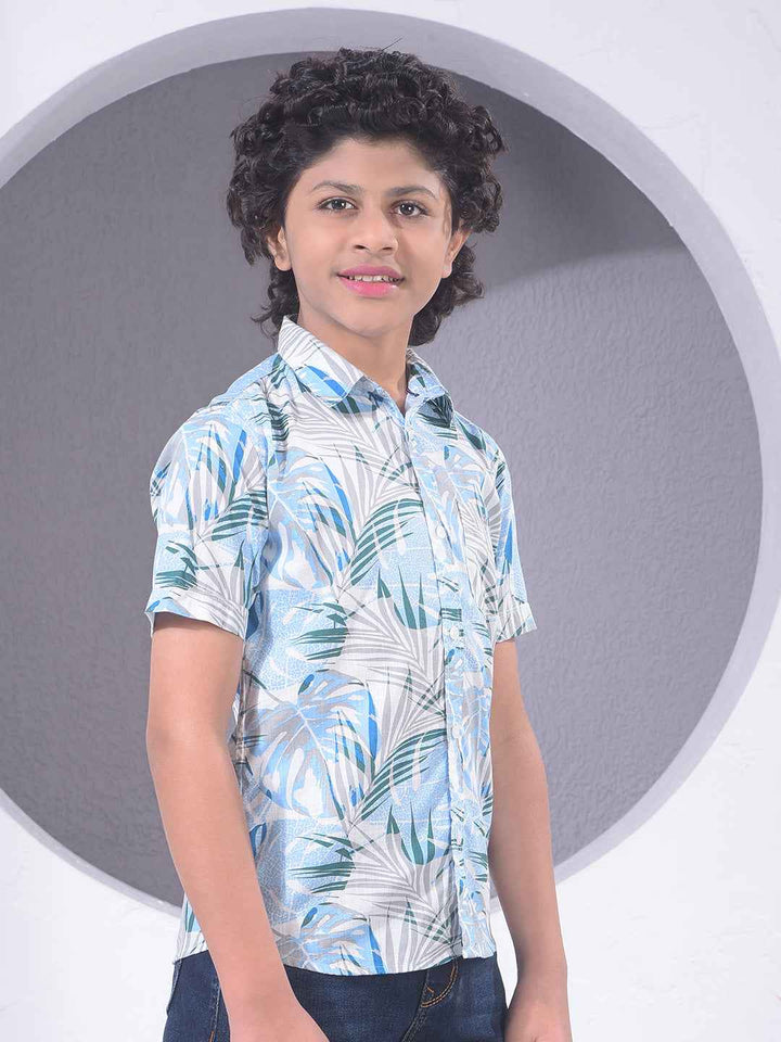 Multi-Color Botanical Print 100% Cotton Shirt