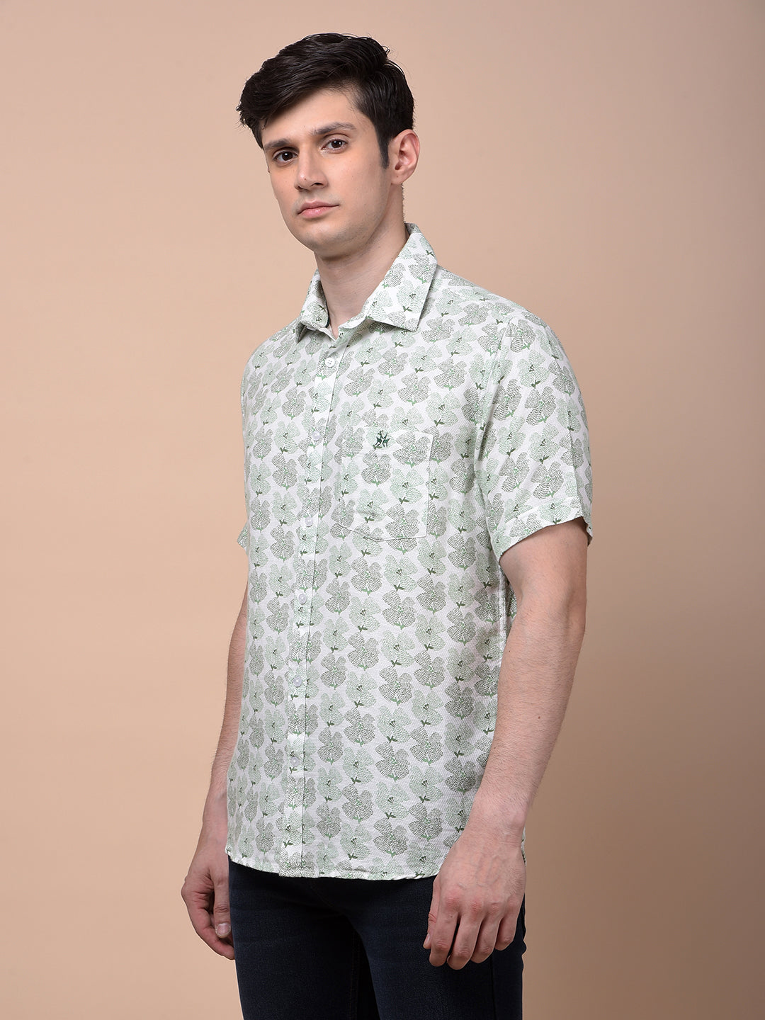 Green Floral Print Shirt