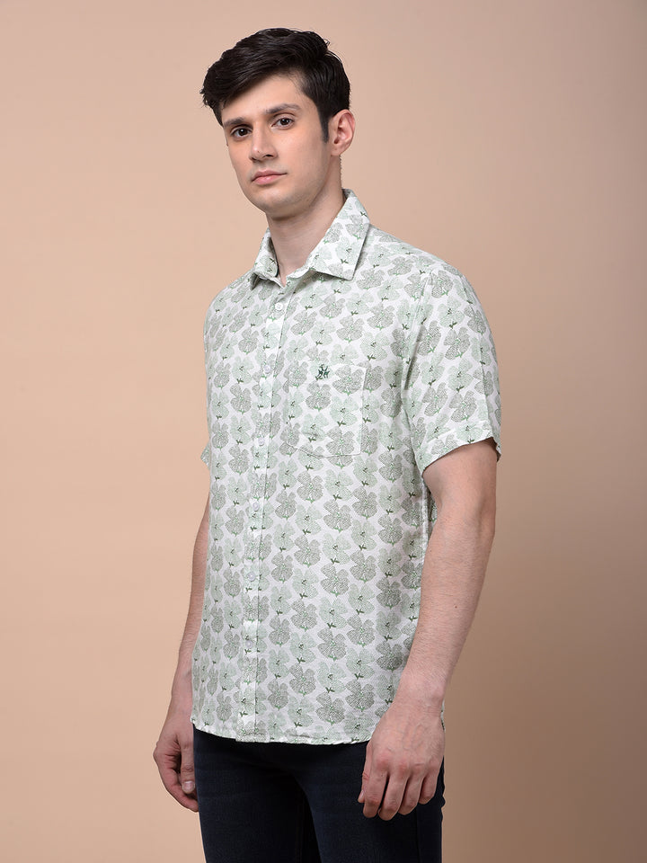 Green Floral Print Shirt