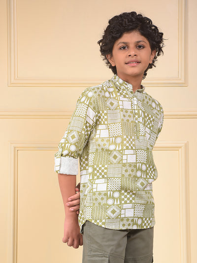 Swanky Green Printed Kurta