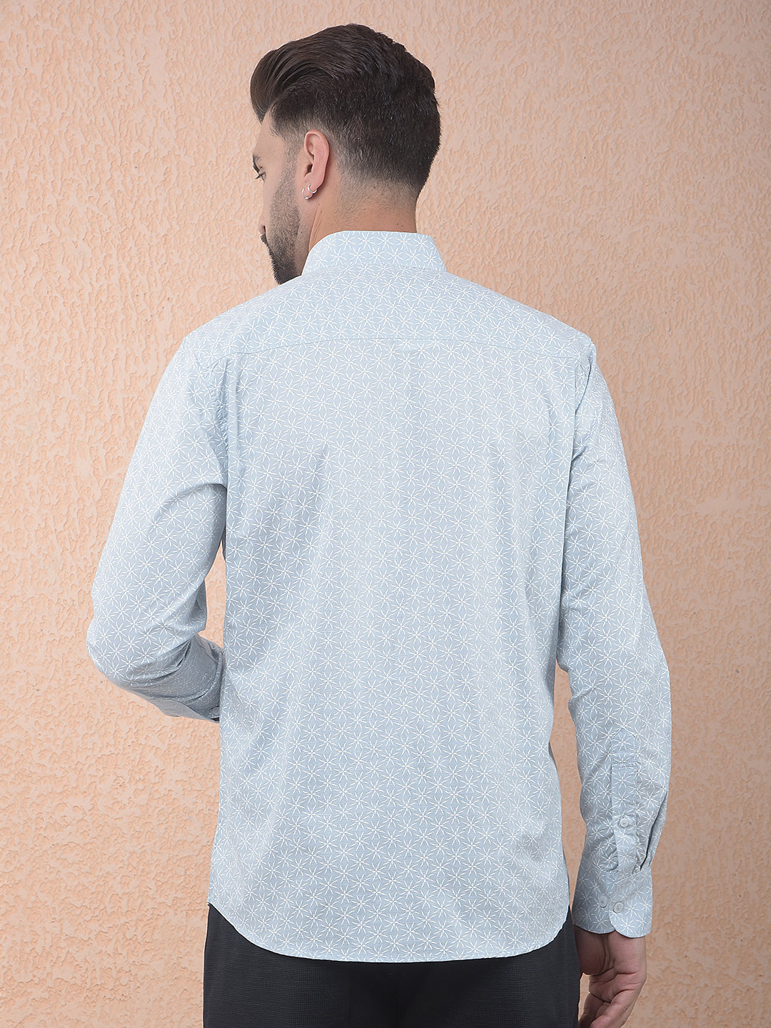 Ice Blue Micro Print Shirt