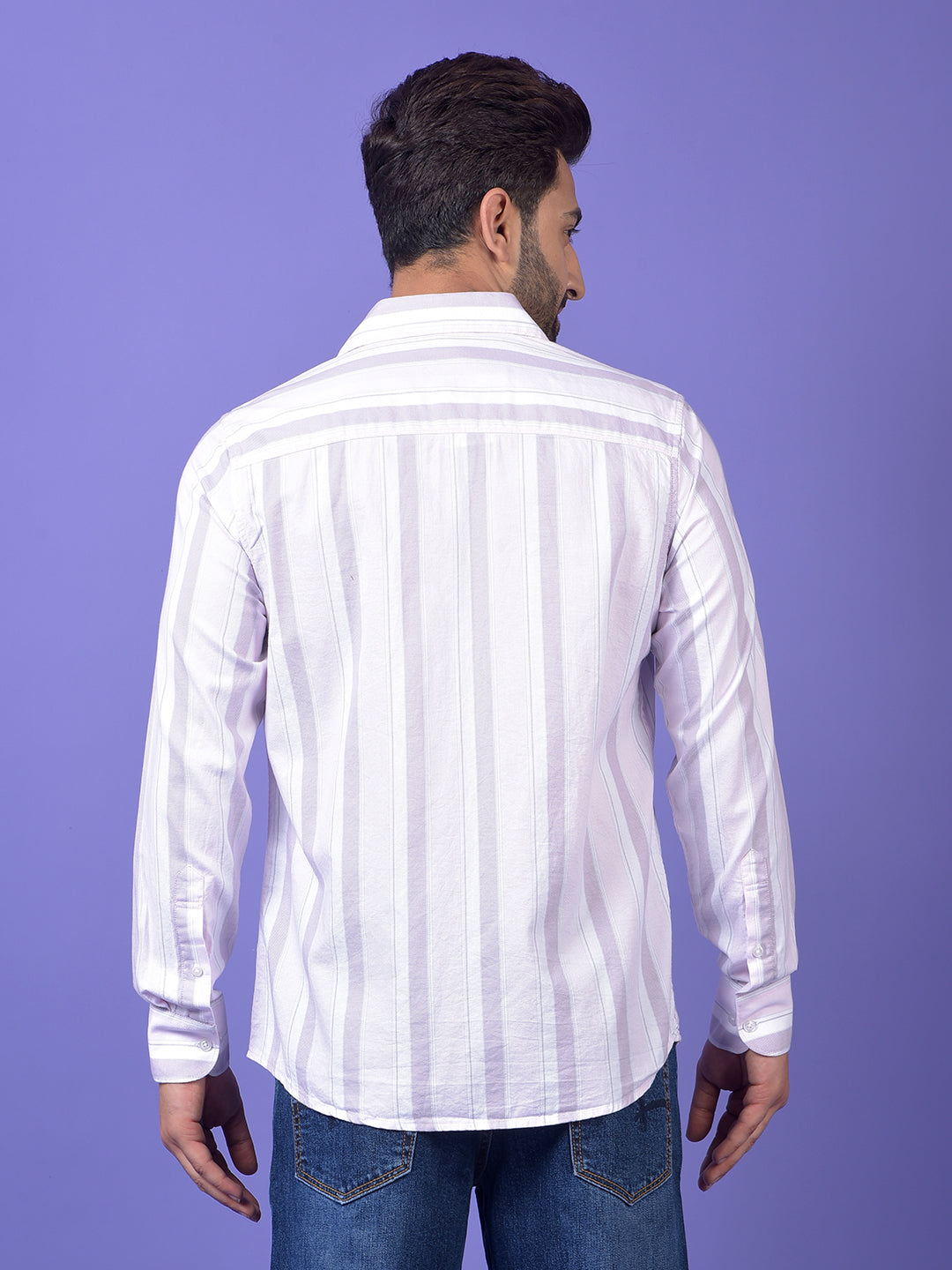 Pink Vertical Stripes 100% Cotton Shirt