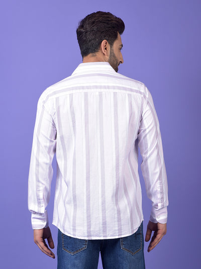 Pink Vertical Stripes 100% Cotton Shirt
