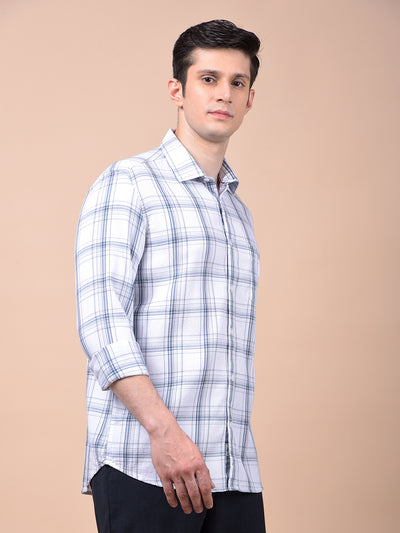 White Checked 100% Cotton Shirt
