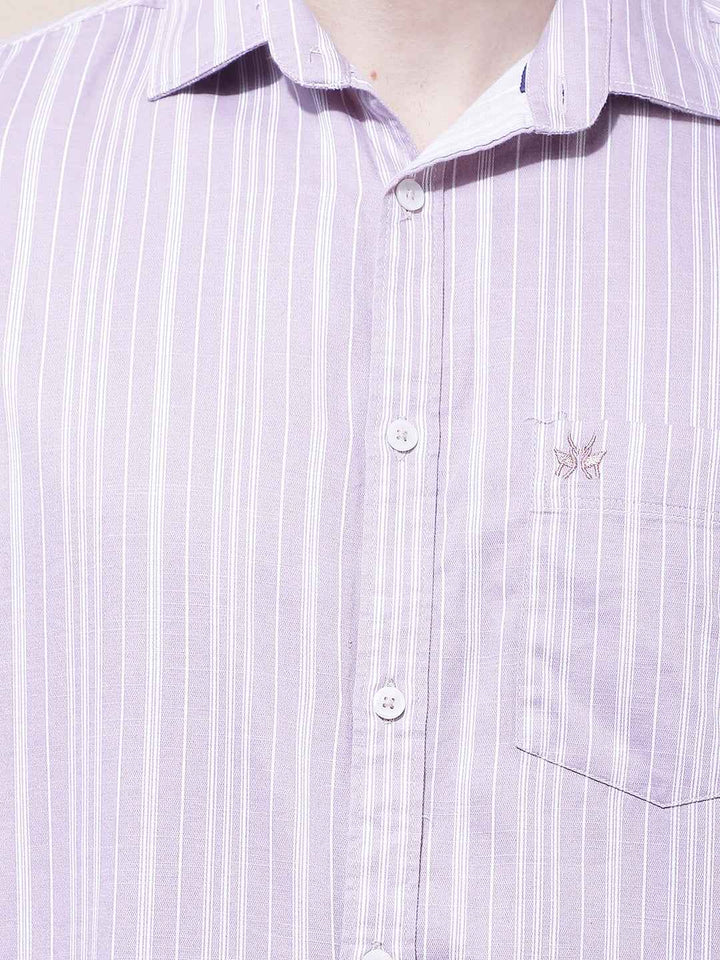 Pink Vertical Stripes Shirt