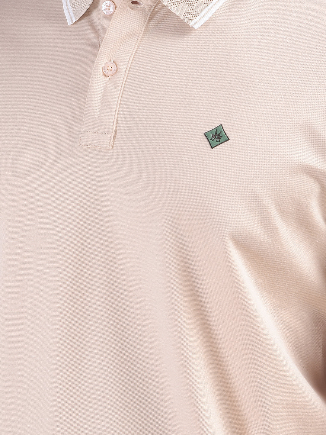 Beige Polo-Neck T-Shirt