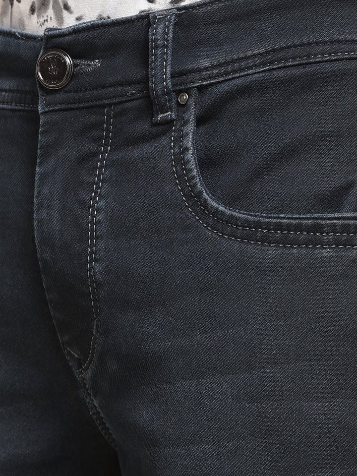 Mid-Wash Skinny Fit Black Jeans