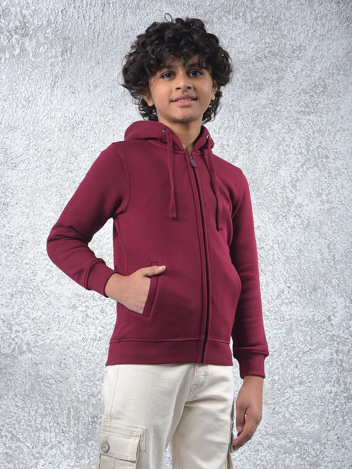 Maroon Hooded Neck Sweatshirt