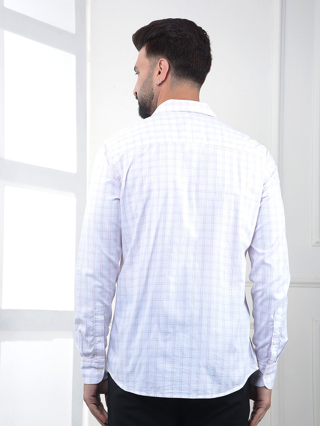 Pink Checked 100% Cotton Shirt