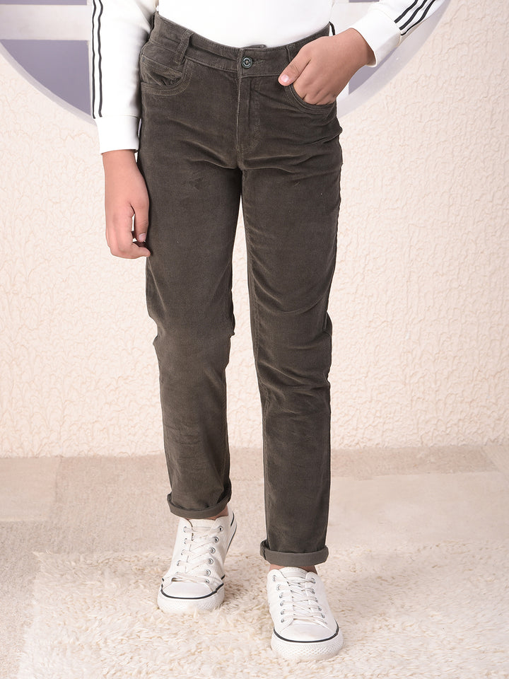 Chic Green Corduroy Trousers