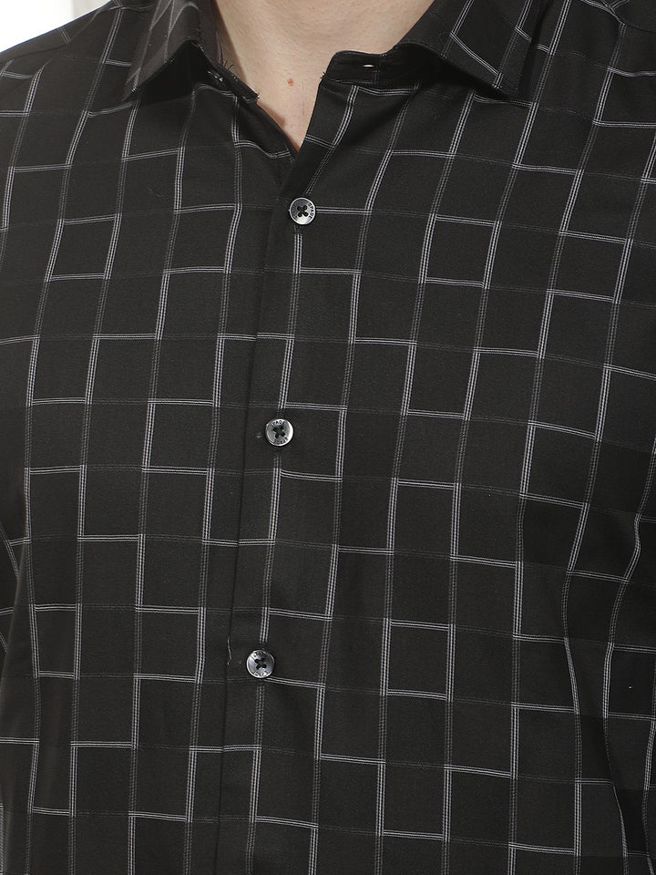 Black Checked 100% Cotton Shirt