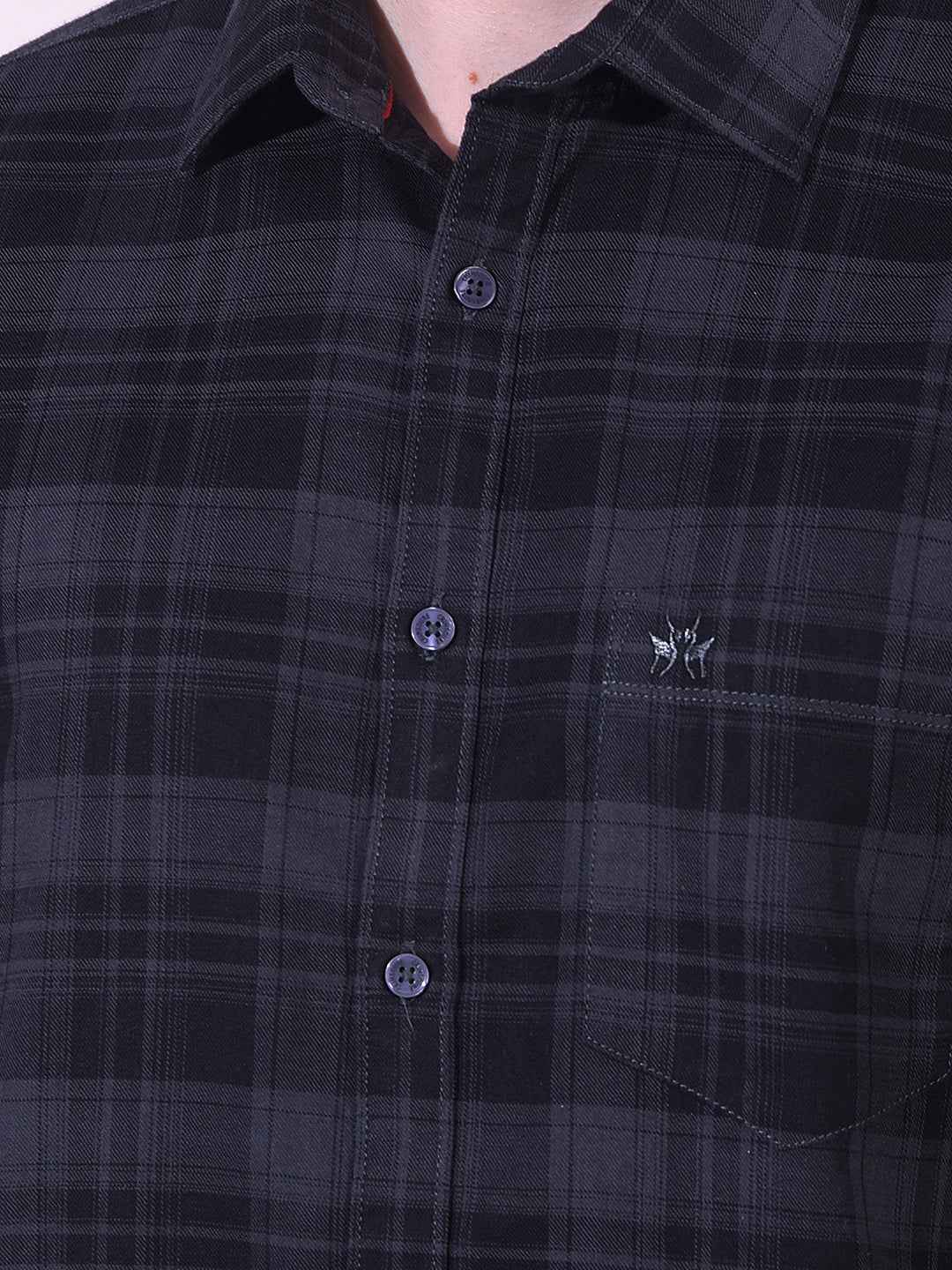 Black 100% Cotton Checked Shirt