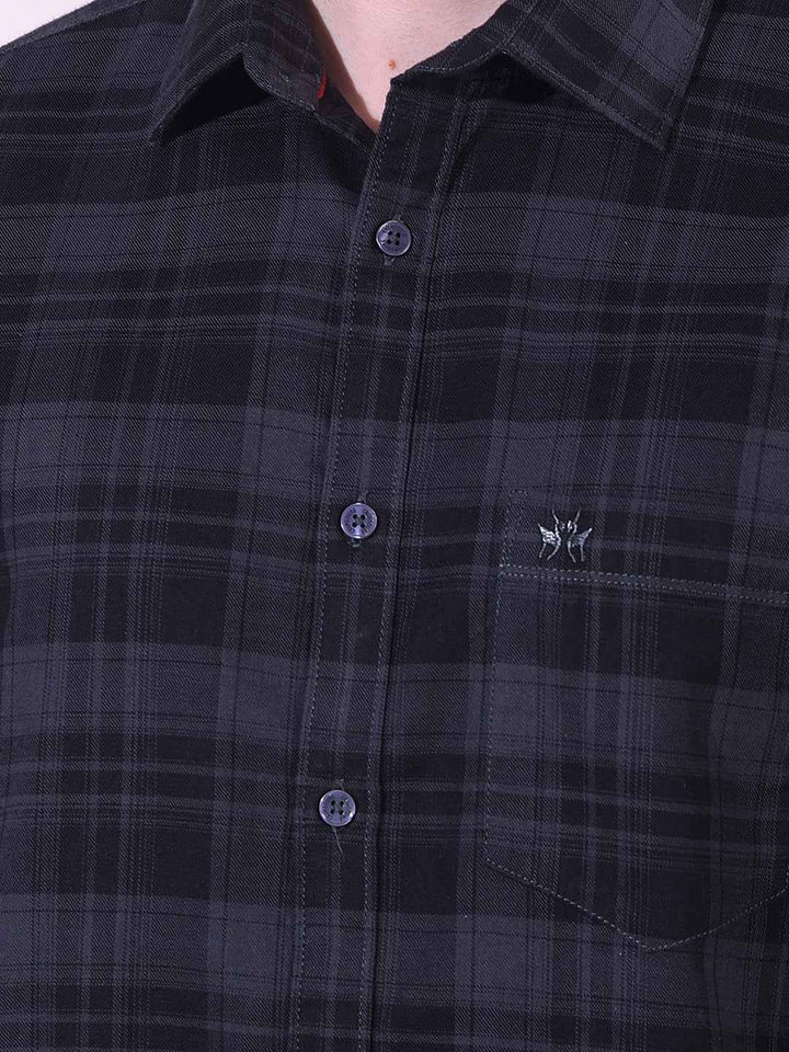 Black 100% Cotton Checked Shirt