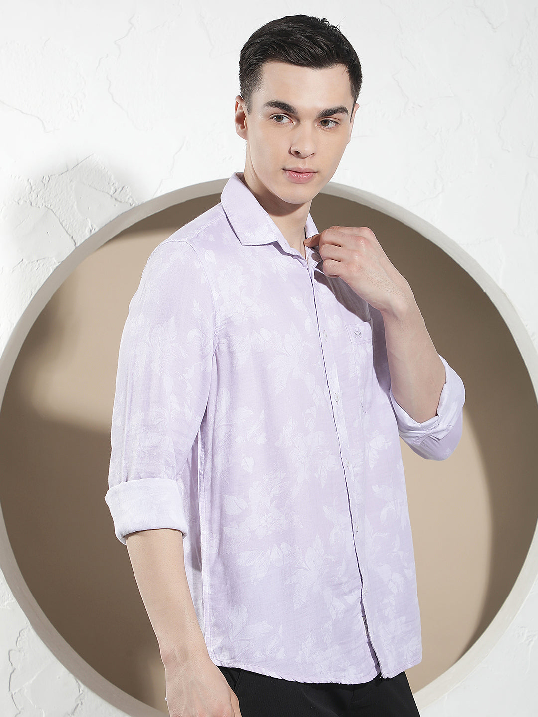 Purple Floral Print Shirt