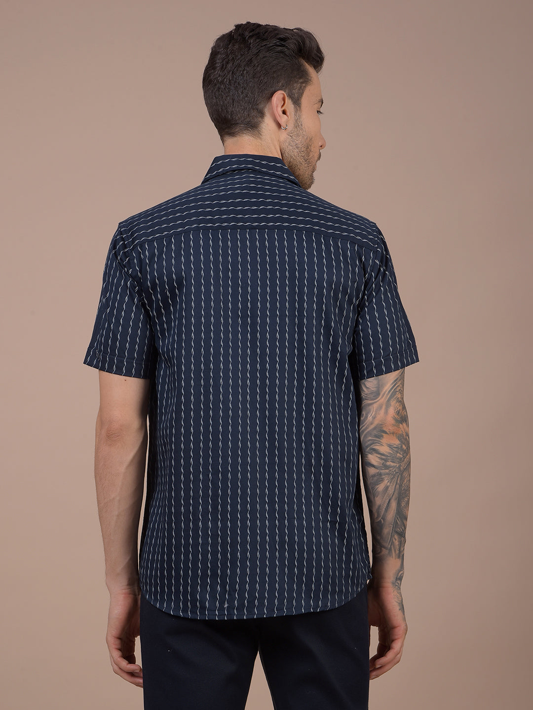 Navy Blue Printed Shirt