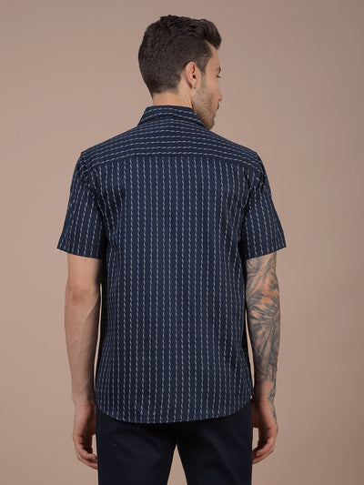 Navy Blue Printed Shirt