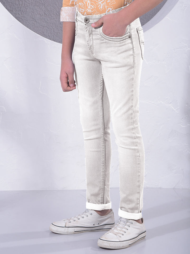Mist Grey Contemporary Street Jeans