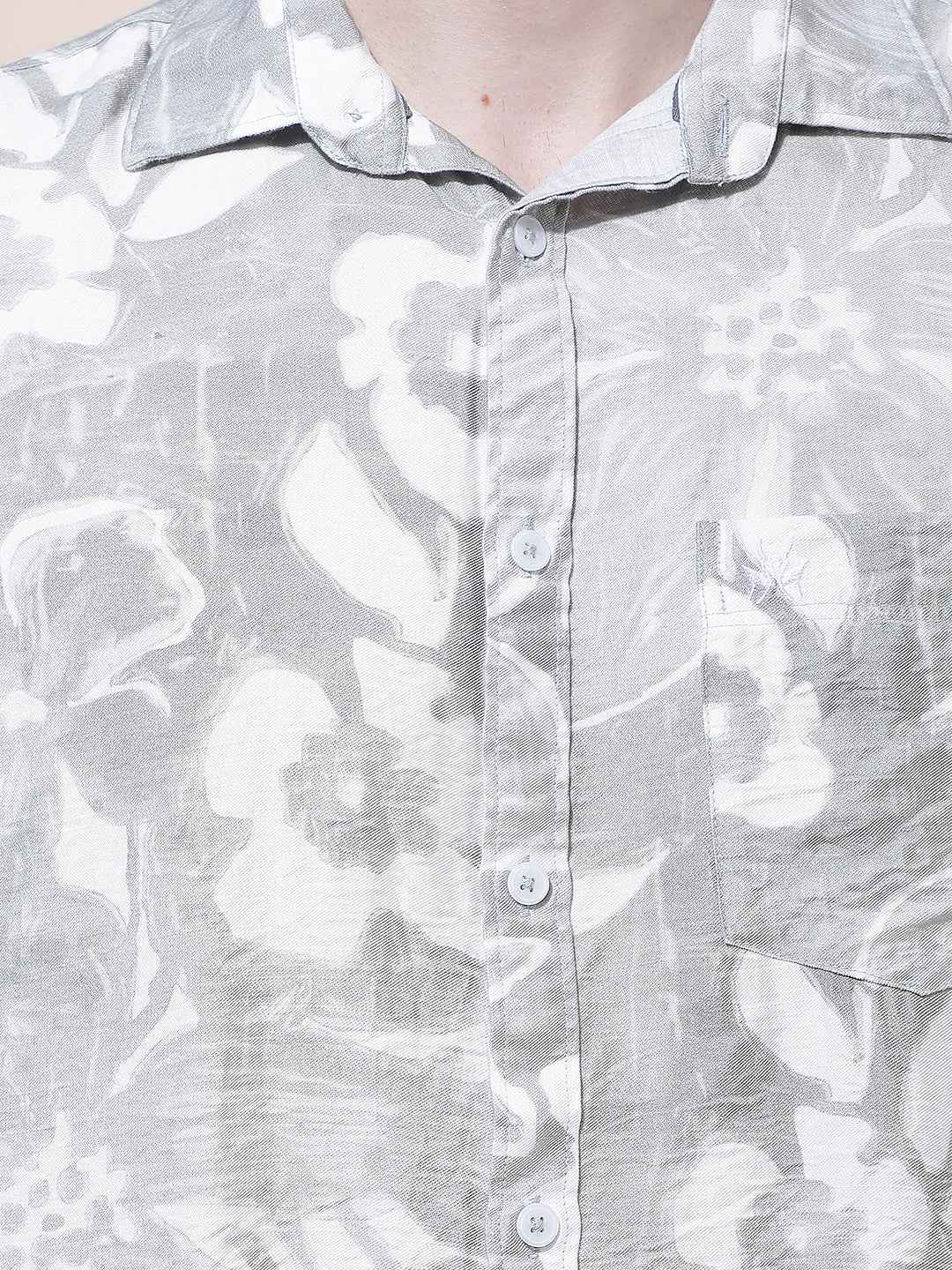 Green Floral Printed Shirt
