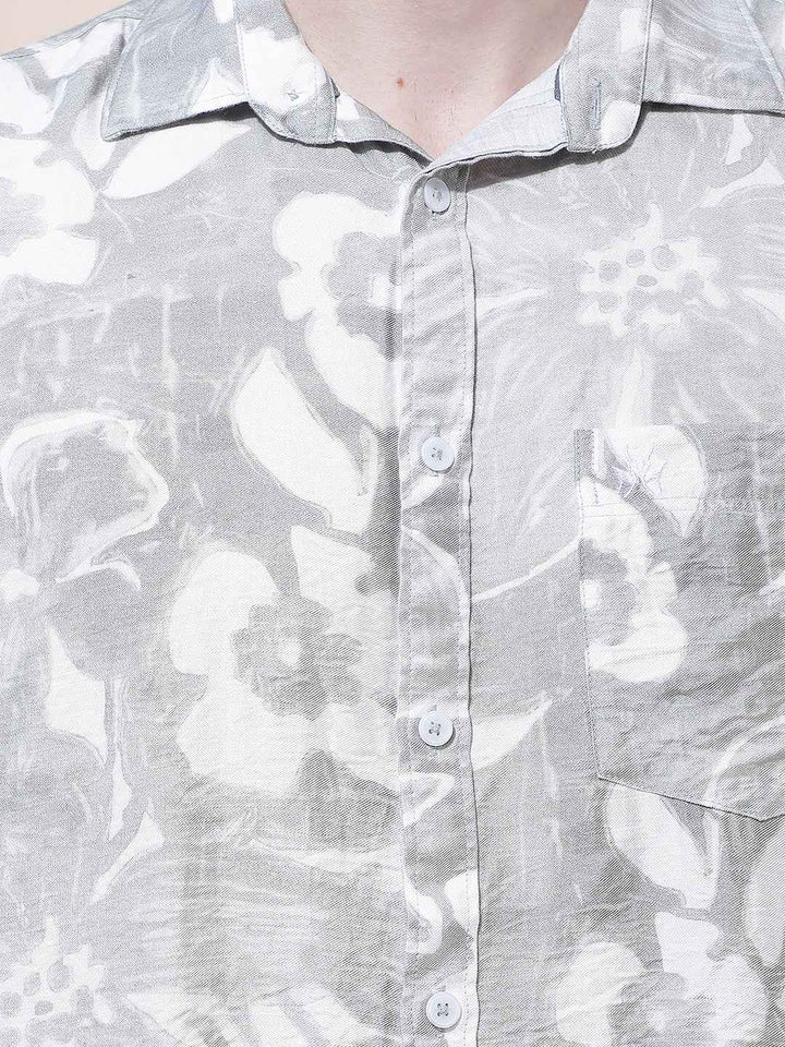 Green Floral Printed Shirt