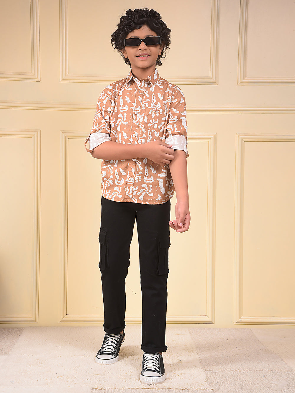 Dapper Brown Printed Shirt