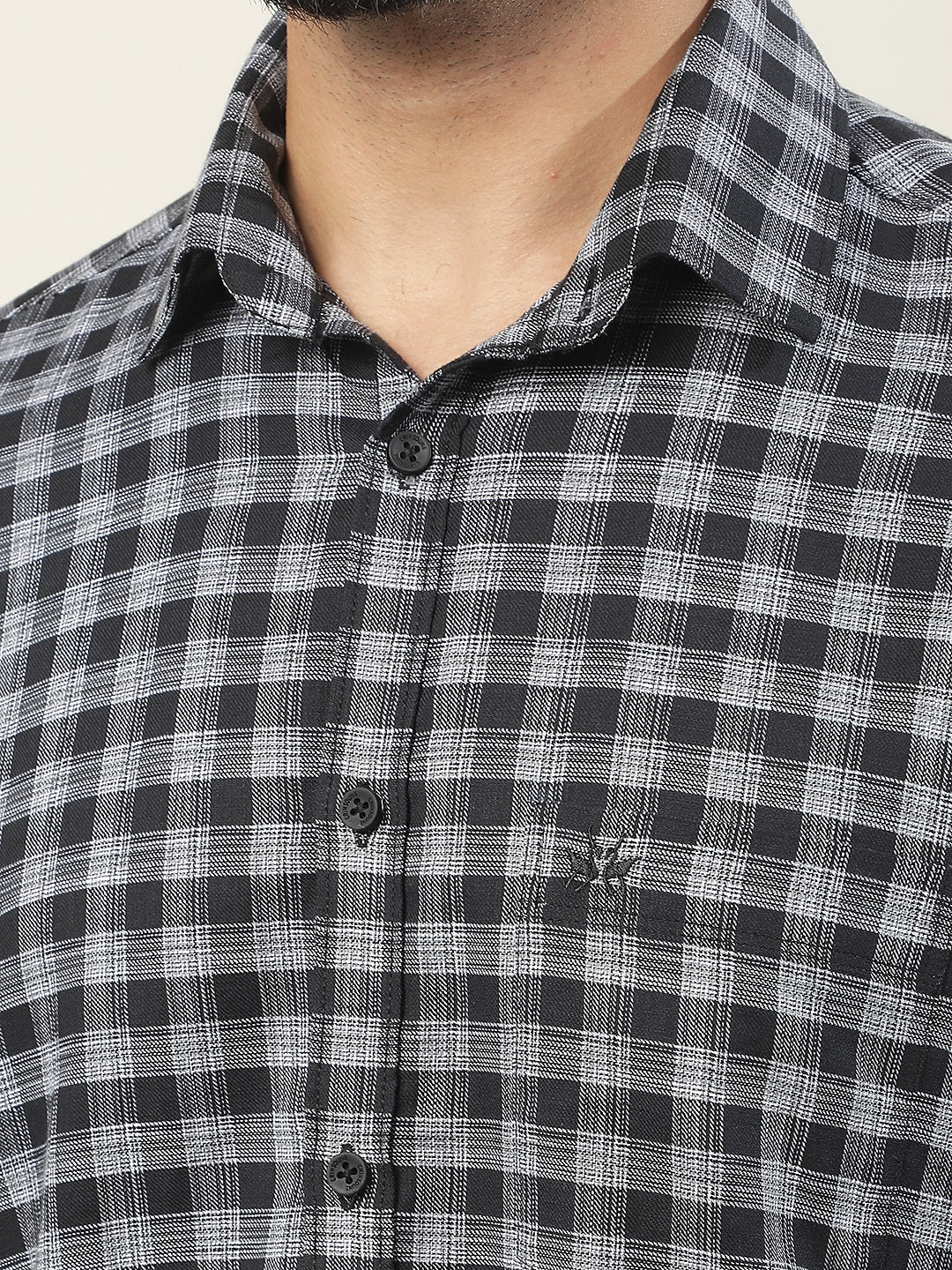 Black 100% Cotton Checked Shirt