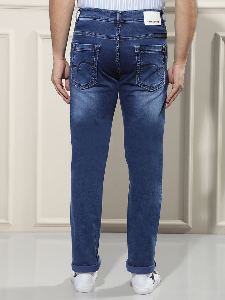 Navy Blue Cotton Jeans