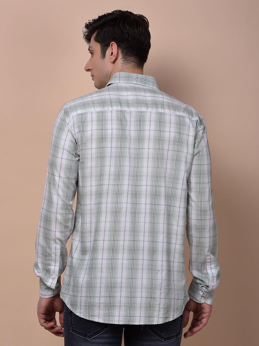 Green Checked 100% Cotton Shirt