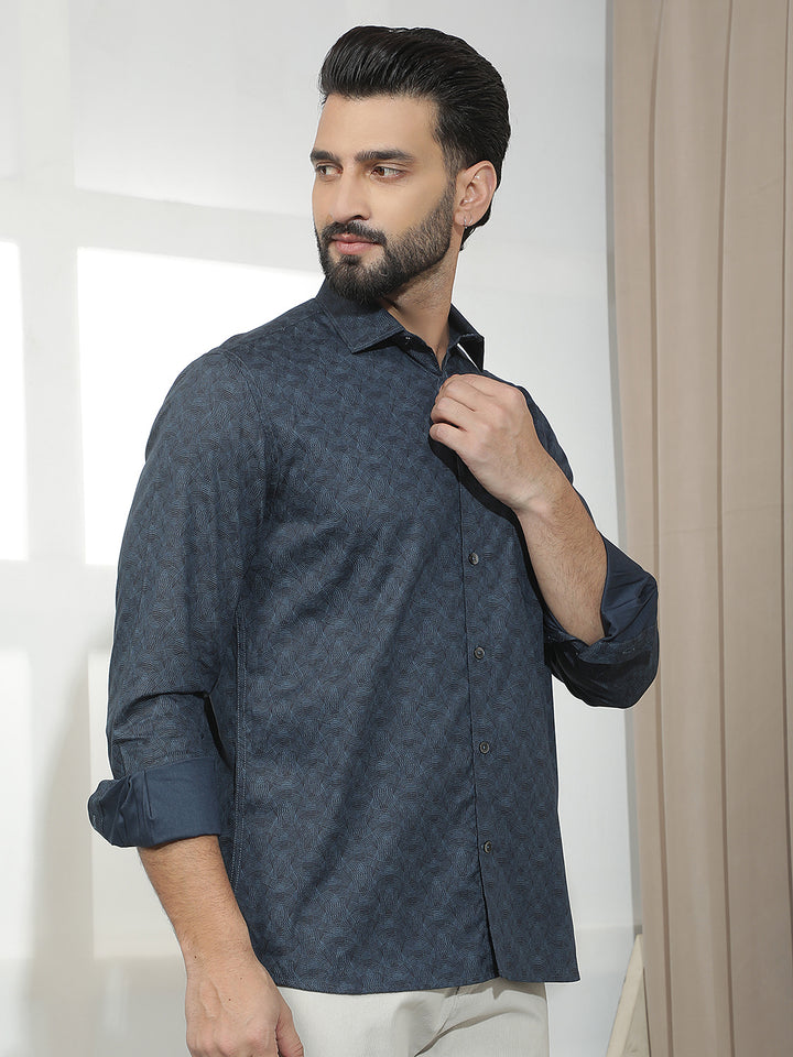 Green Abstract Print Shirt