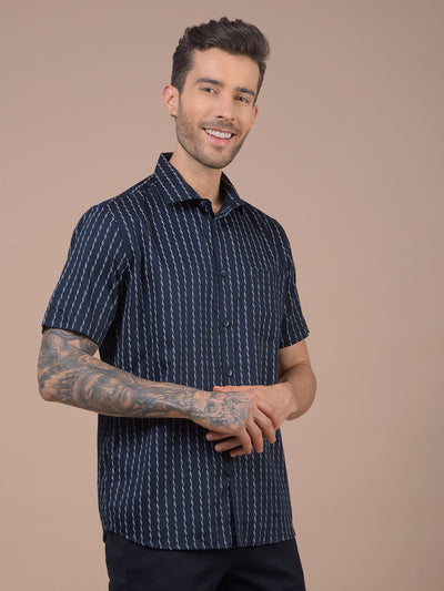Navy Blue Printed Shirt