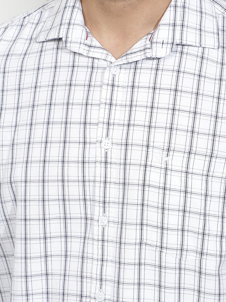 Chic Arctic White Checked Shirt
