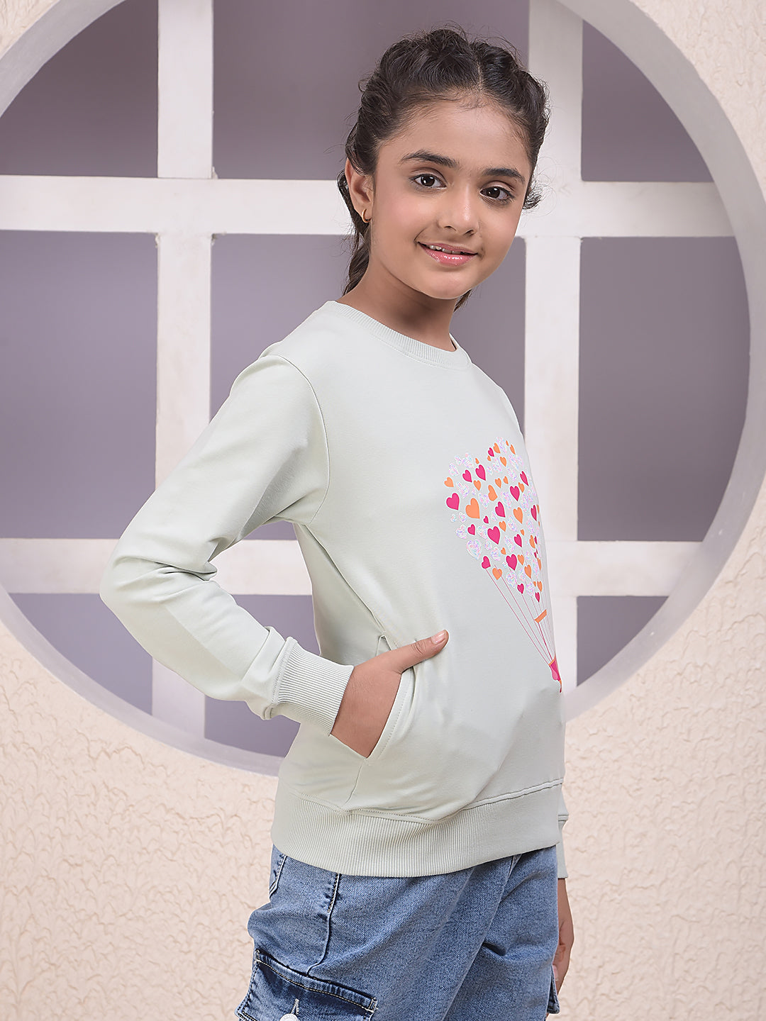 Green Embellished Sweatshirt