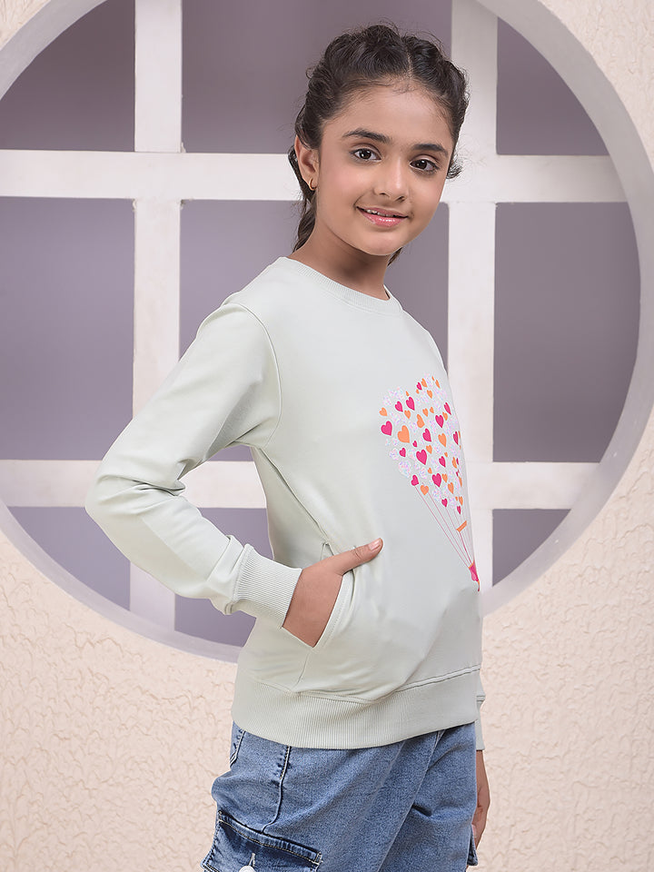 Green Embellished Sweatshirt