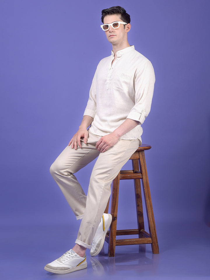 Off White Linen Kurta