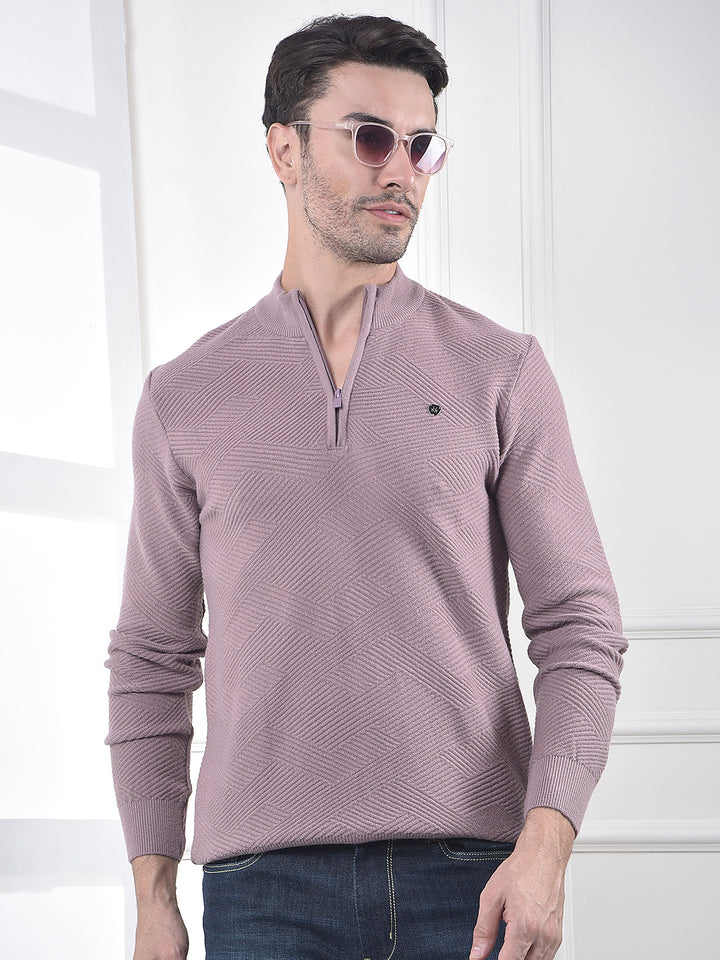 Modern Mauve Textured Sweater