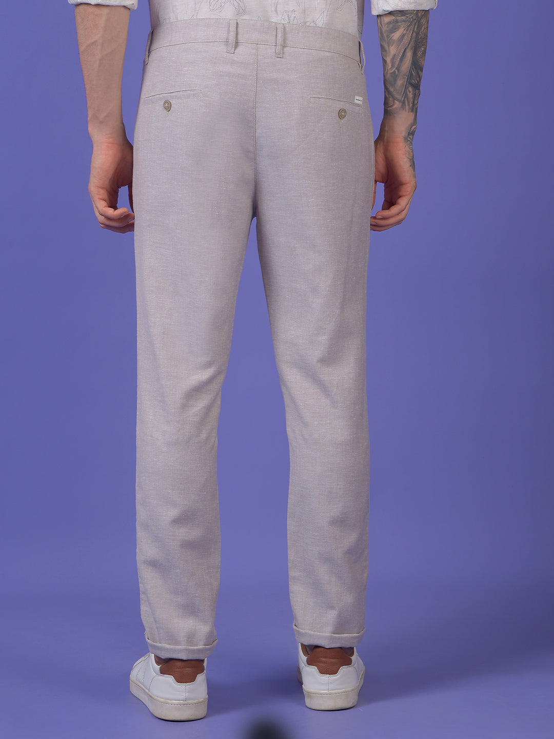 Grey 100% Cotton Trousers