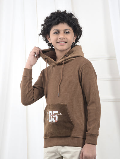 Brown Hooded Neck Sweatshirt
