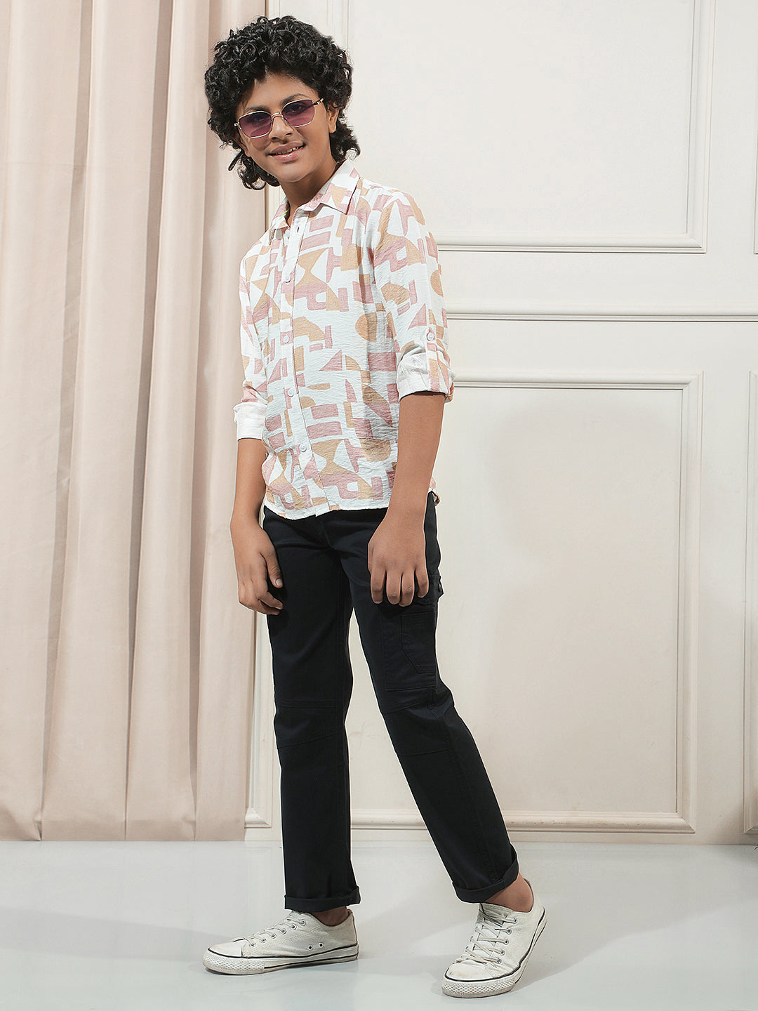 Peach Graphic Print Shirt