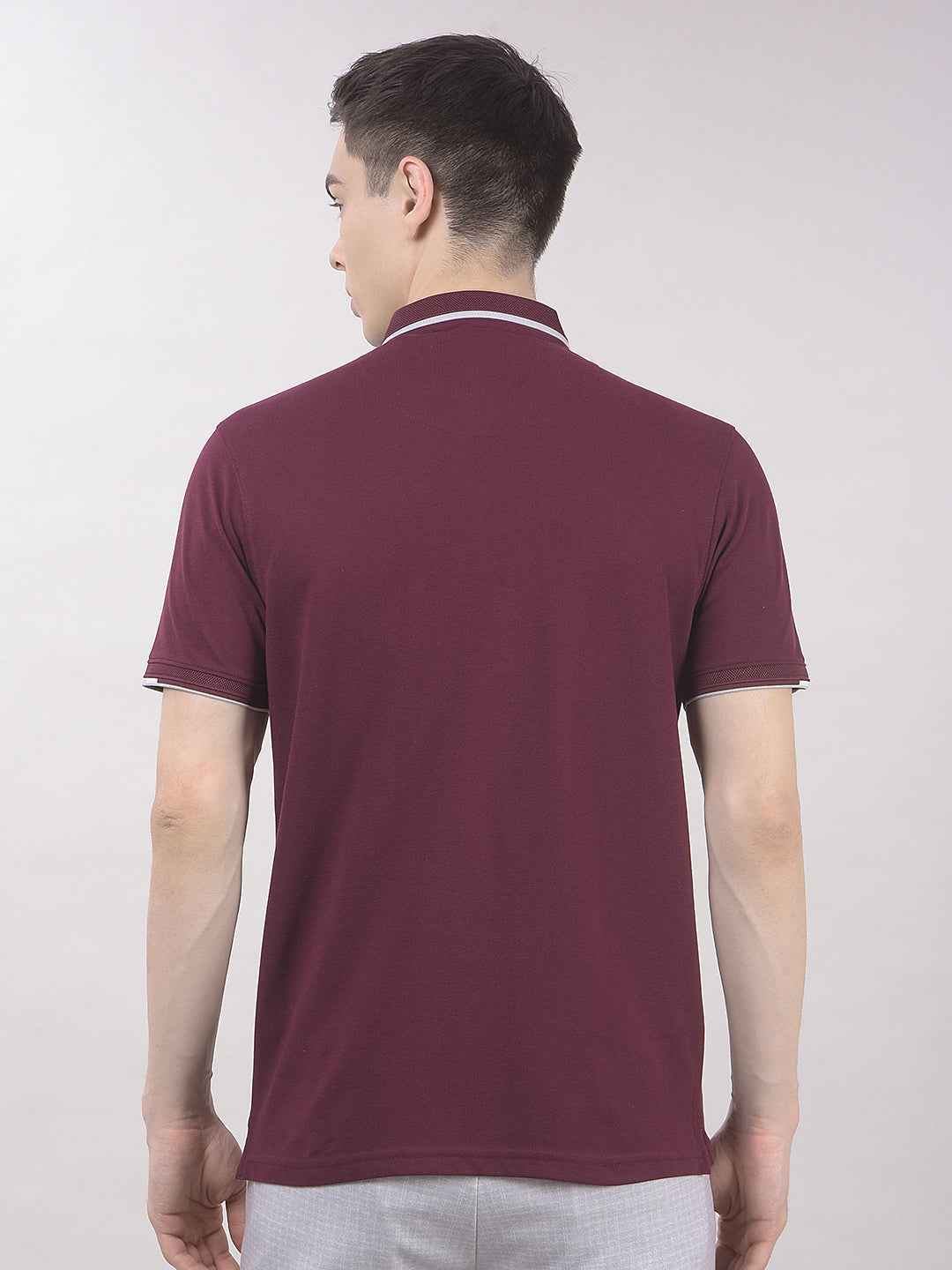 Wine Polo Neck T-Shirt