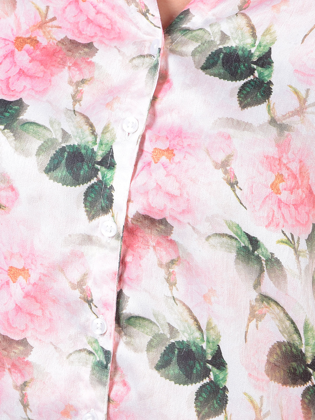 Multi-Color Floral Print V-Neck Shirt