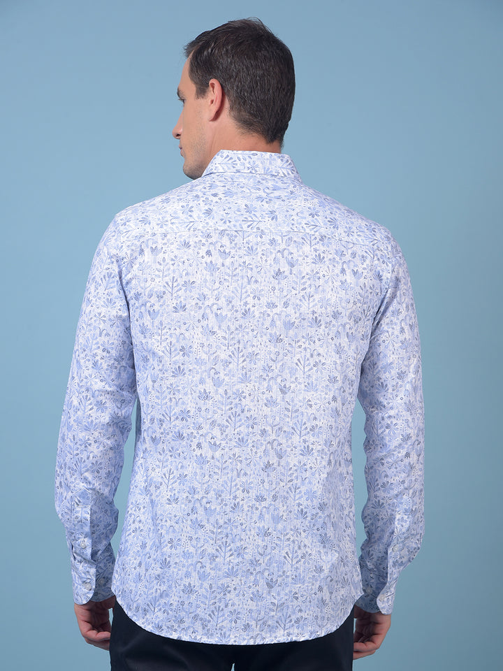 Blue Floral Print Shirt