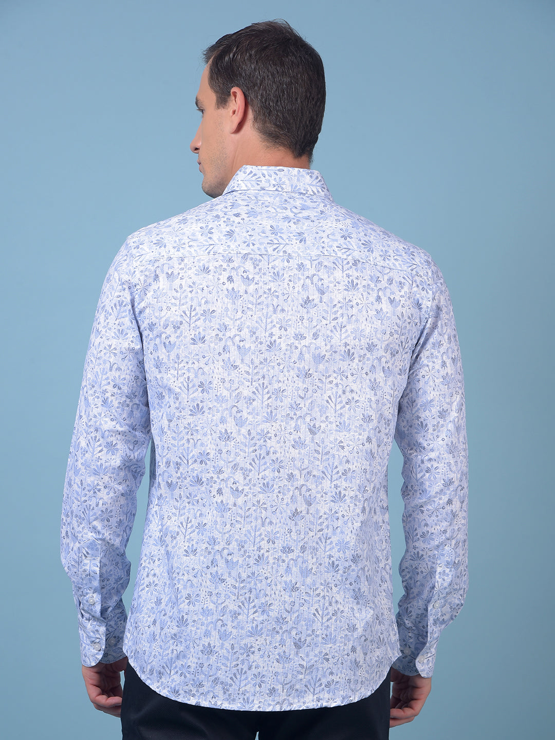 Blue Floral Print Shirt