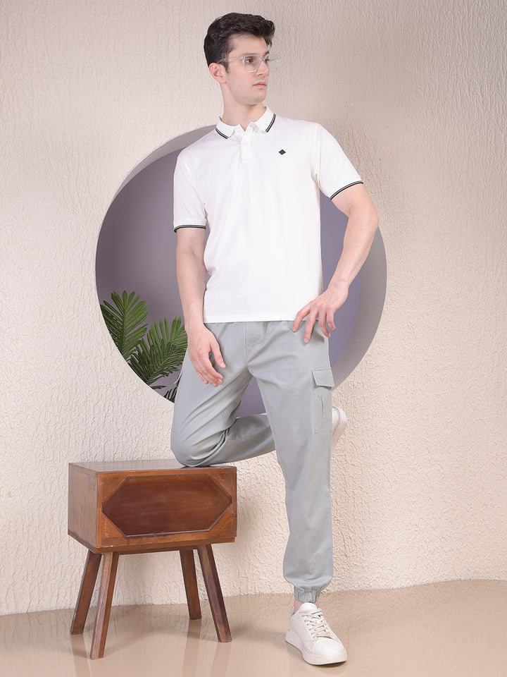 White Polo-Neck T-Shirt