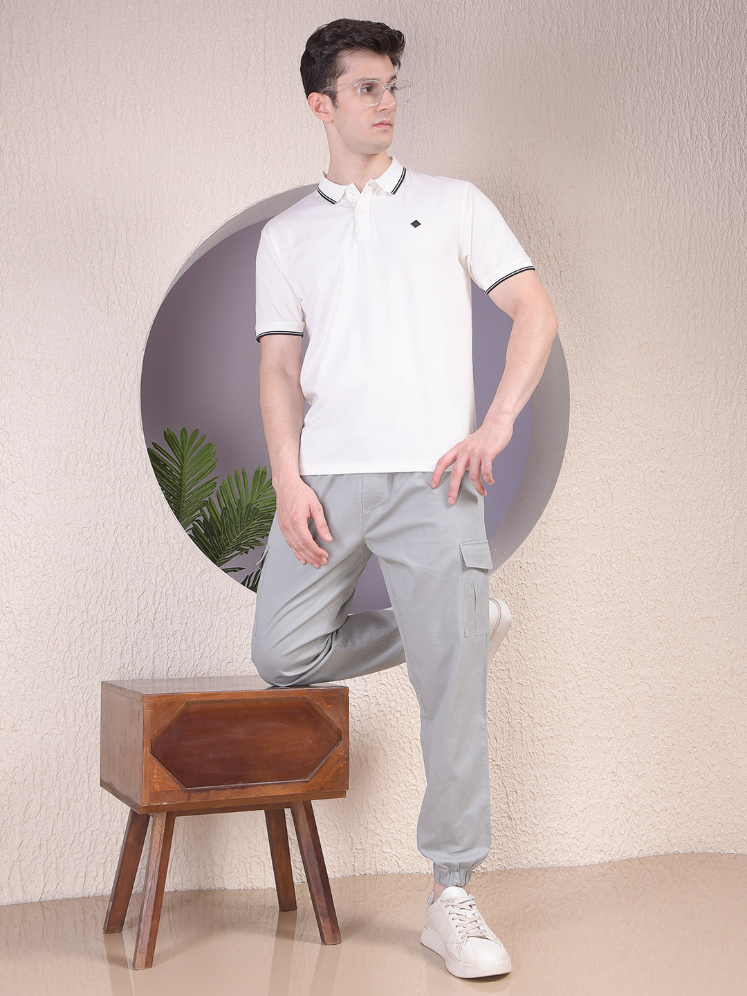 White Polo-Neck T-Shirt