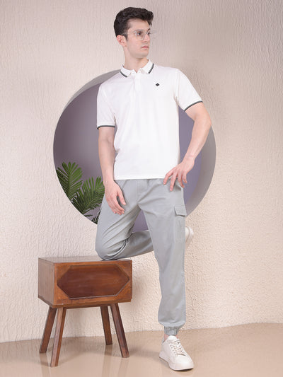 White Polo-Neck T-Shirt