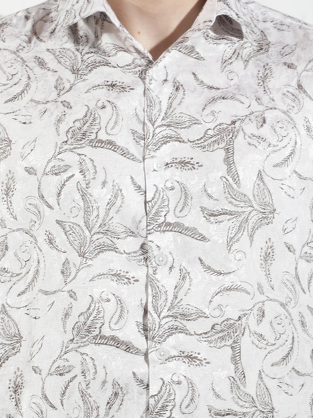 Olive Floral Print Shirt