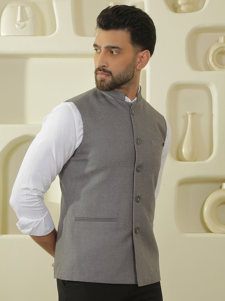 Minimalist Charcoal Grey Sleeveless Waistcoat