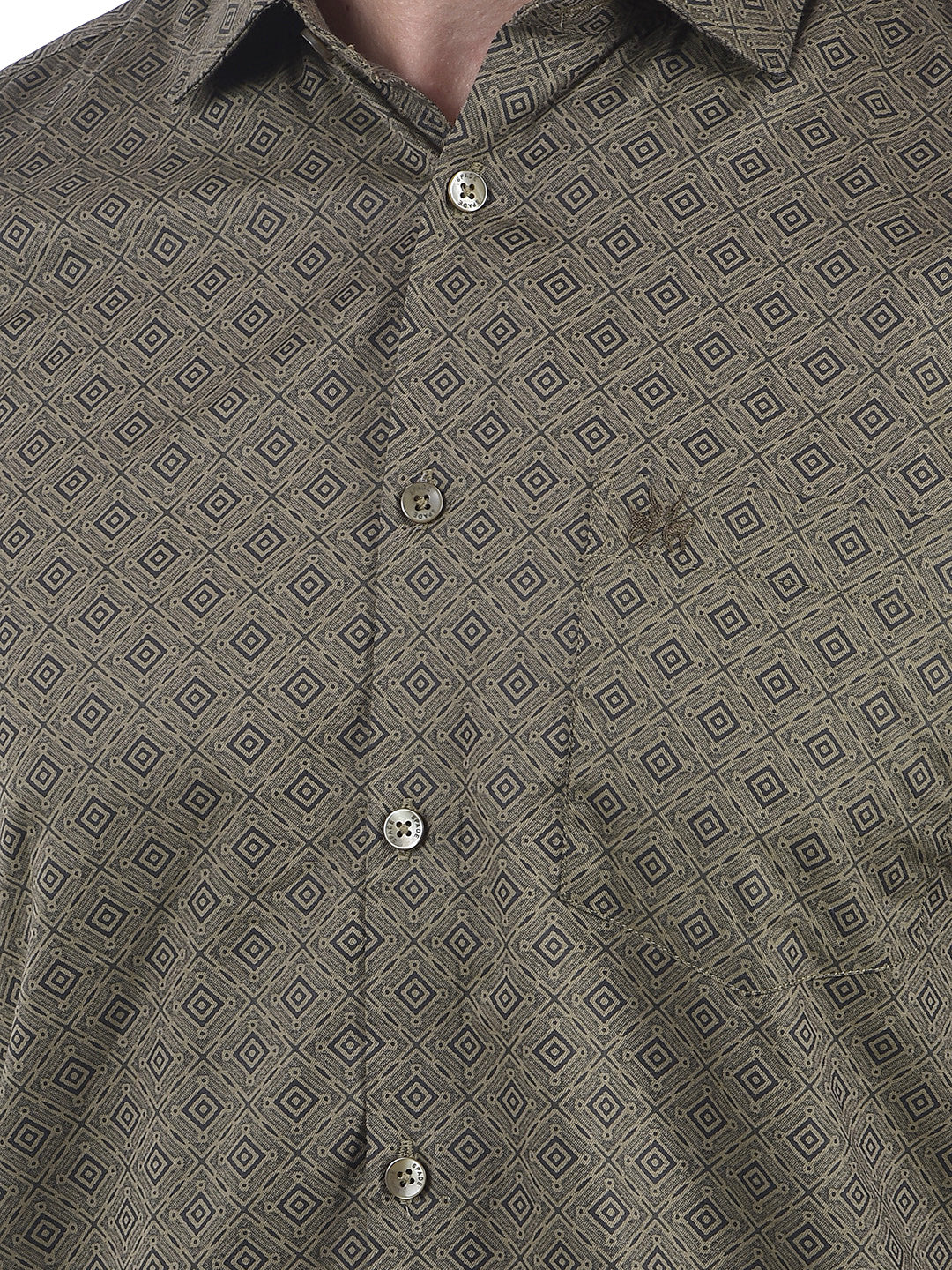 Modern Geo Olive Shirt