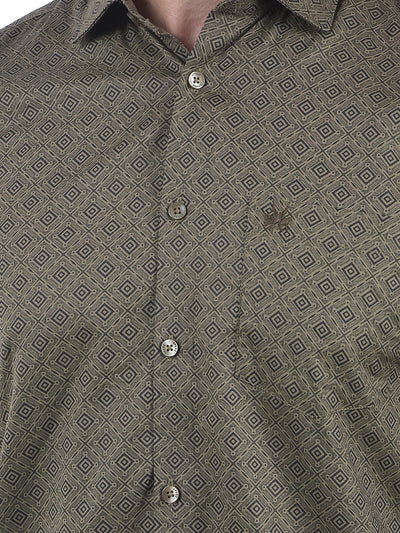 Modern Geo Olive Shirt