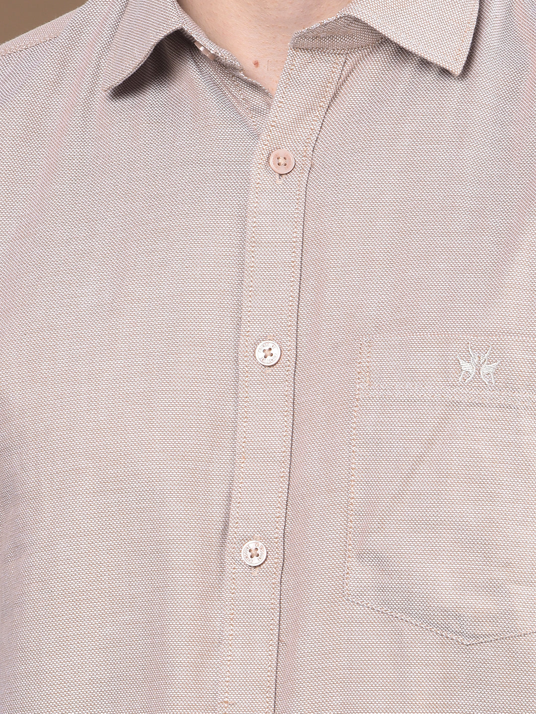 Beige 100% Cotton Shirt