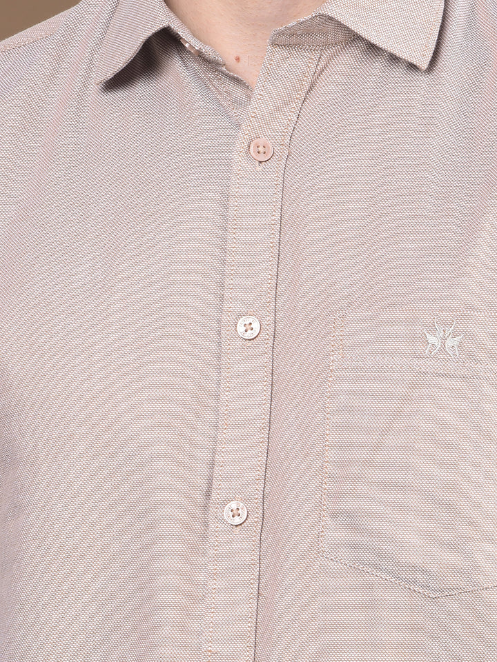 Beige 100% Cotton Shirt